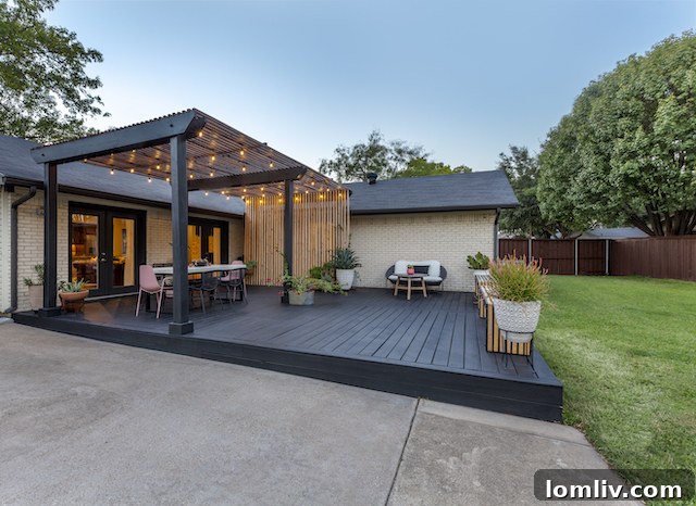 Four Corners Brewing Product Designer Showcases Farmers Branch Gem 11 Unique Architectural Slat Wall on Outdoor Deck