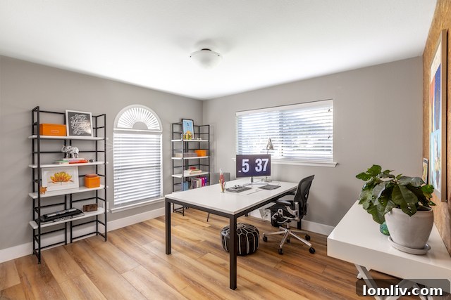 Four Corners Brewing Product Designer Showcases Farmers Branch Gem 9 Stylish Home Office or Guest Room with Cork Wall