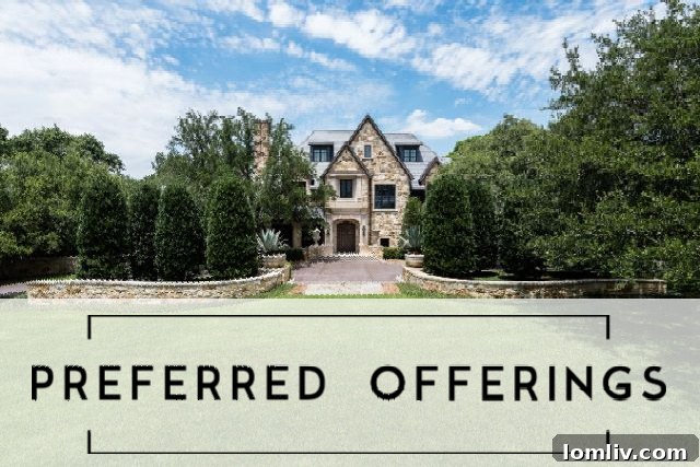 Grand Tudor facade of a luxury Preston Hollow estate, entrance gates, Dallas.