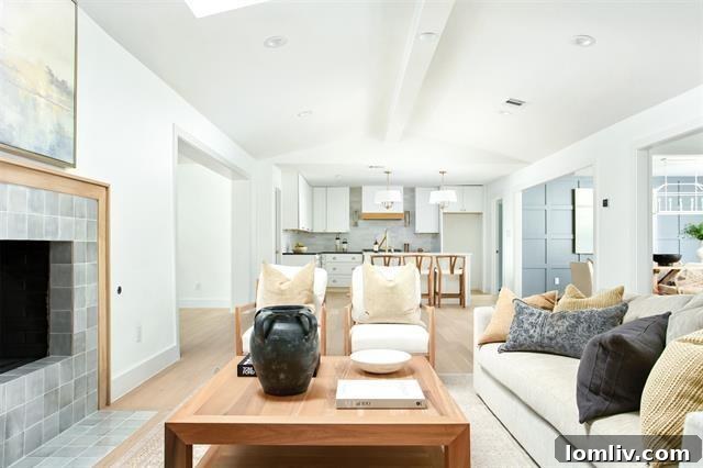 Contemporary Kitchen with White Cabinets and Dark Countertops