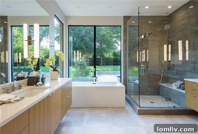 Serene Outdoor View from Inside the Modern Dallas Residence