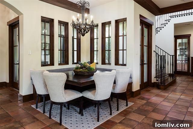 Görkemli Akdeniz Rönesansı Malikane 12 Dining Room Mediterranean Style