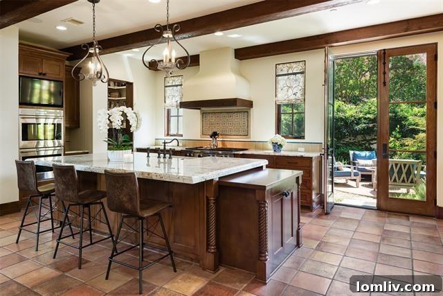 Görkemli Akdeniz Rönesansı Malikane 10 Gourmet Kitchen Dallas Home