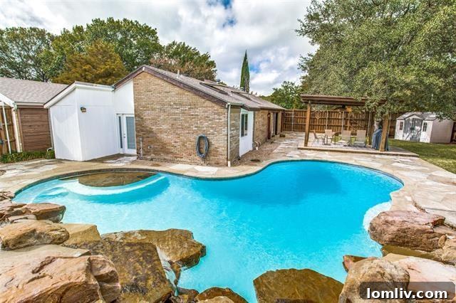 Far North Dallas Digs Where Every Angle Clicks 3 Private outdoor oasis in Far North Dallas featuring a pool and expansive patio