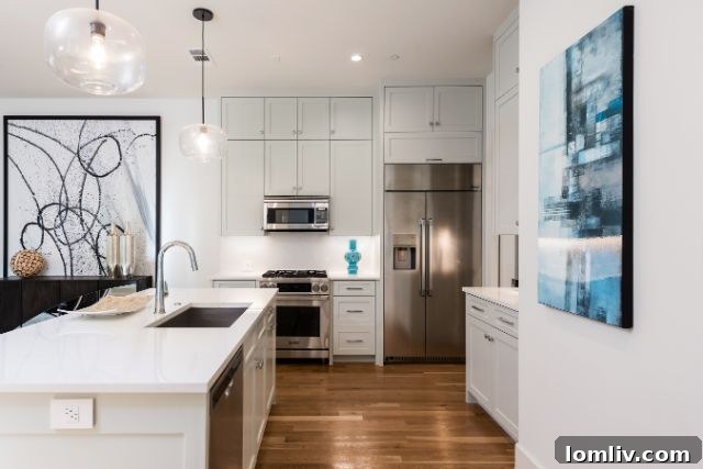 Spacious walk-in closet with custom shelving in a luxury Highland Park home