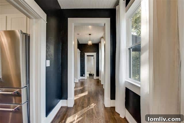 Interior shot revealing modern design elements within the historic Kidd Springs Heights home, including custom details.