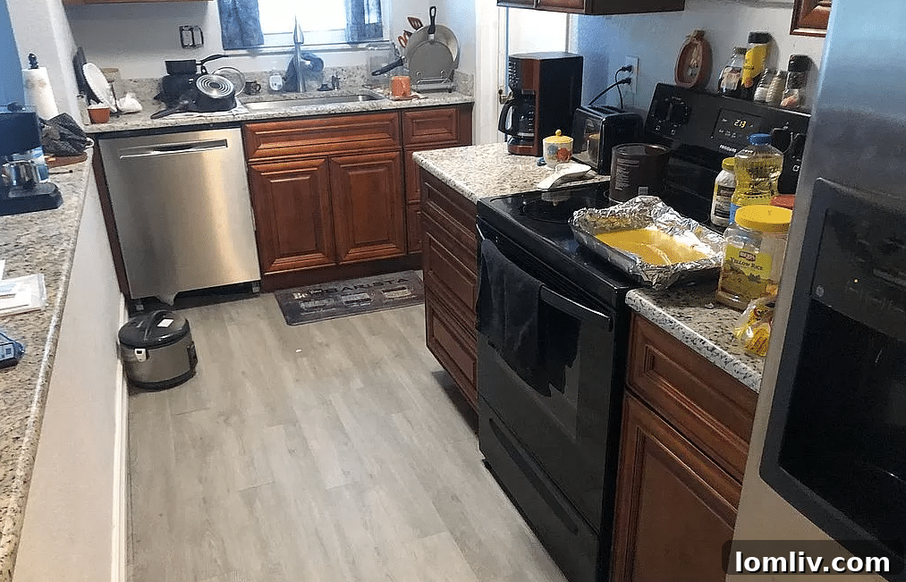 Unstaged Kitchen with Floor-Mounted Instant Pot in Pinellas Park Listing