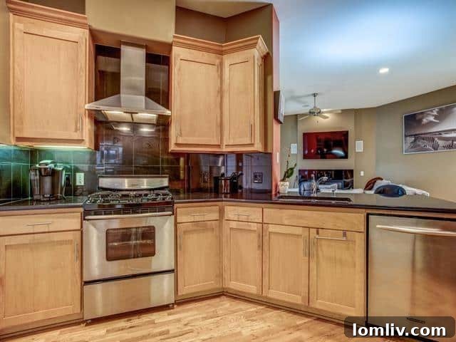 Spacious living room with fireplace and modern decor