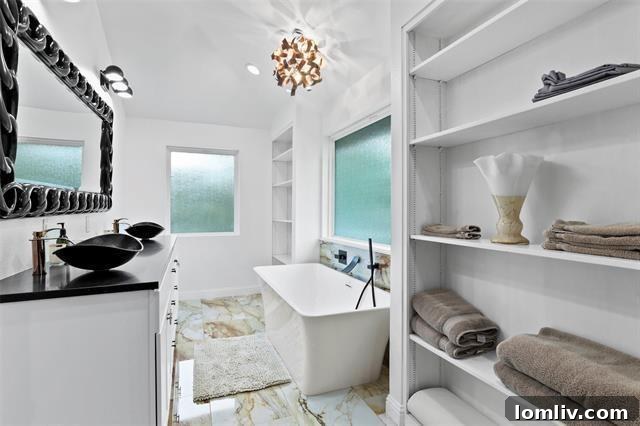 Spacious open-concept living room with fireplace