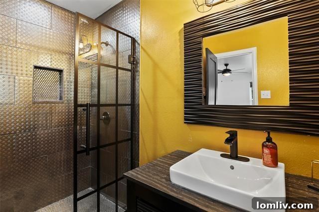 Stylish modern bathroom with unique color combinations