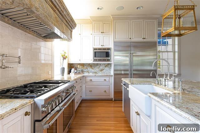 An Italian Renaissance Gem Atop the River Crest 11 Modern kitchen renovation in the historic villa