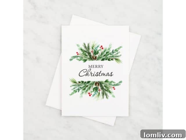 Elegant Floral Merry Christmas greeting card by Taylor Paladino
