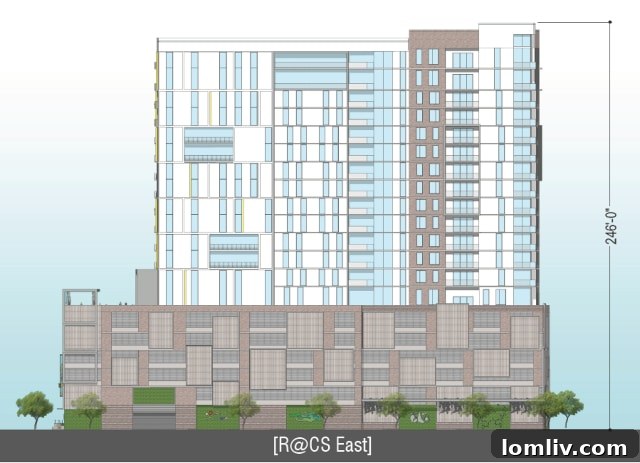 Phase 1 view of proposed Oak Lawn development from Dickason Avenue