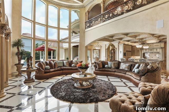 Elegant lounge area within the grand foyer of 6509 Sudbury Road