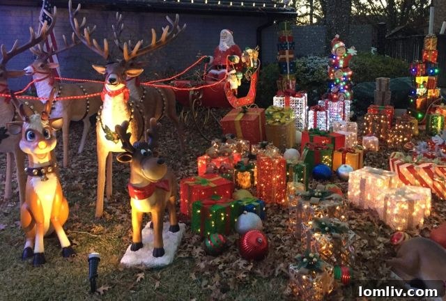 Close-up of Intricate Christmas Light Display in Interlochen