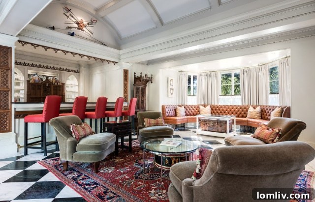 Elegant Bar Area with Historic Details in a Luxury Home