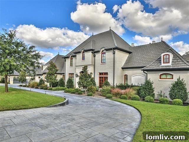 Stunning European-style luxury home exterior in Fort Worth's Mira Vista