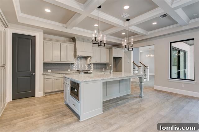 Sleek and spacious kitchen with breakfast bar and modern appliances