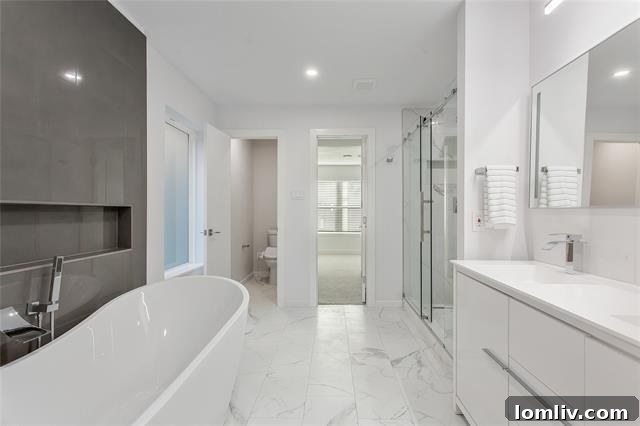 Luxurious master bedroom in a Northeast Dallas contemporary home.