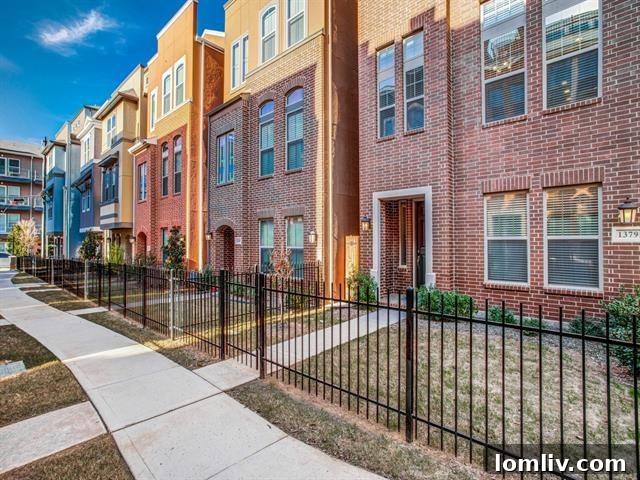 The charming front yard of 1379 Arch Place, professionally fenced and maintained by the HOA, offering superb curb appeal in the Cedars District.