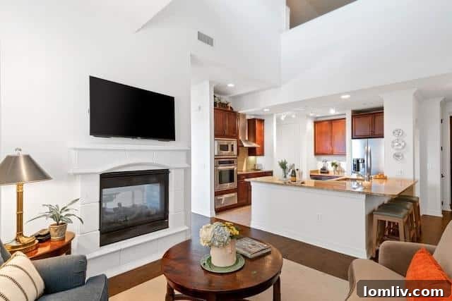 Sorrento Condominiums Dallas living room with treetop views