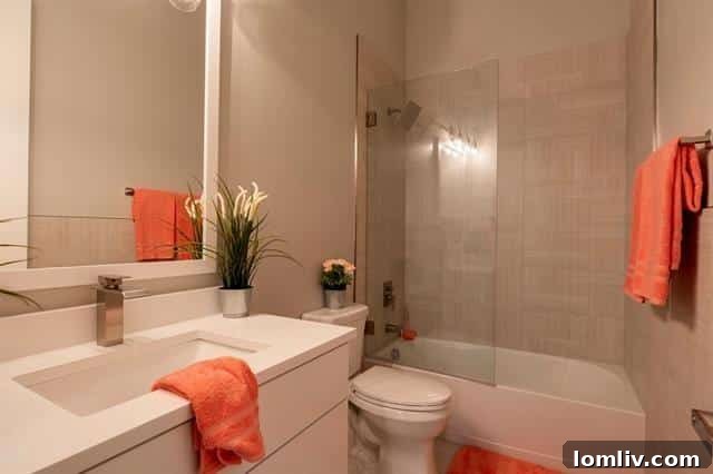 Luxurious neutral bathroom design with modern fixtures