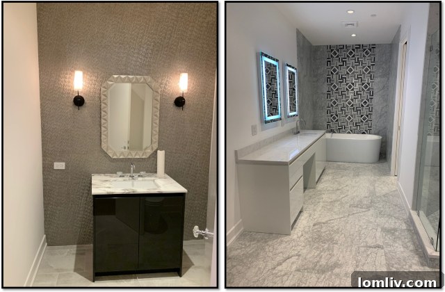 Modern Powder and Master Bathrooms Design