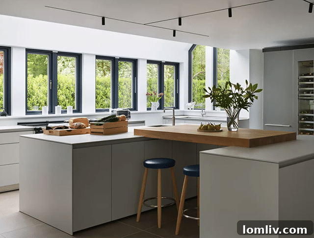Hybrid kitchen island with an integrated dining table and seating
