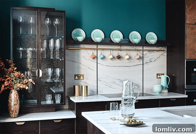 Kitchen showcasing mixed materials with contrasting textures and colors