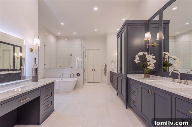 A view of the luxurious primary bathroom, a true spa retreat.