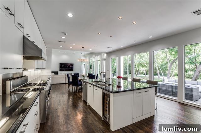 Elegant home office with built-in bookshelves