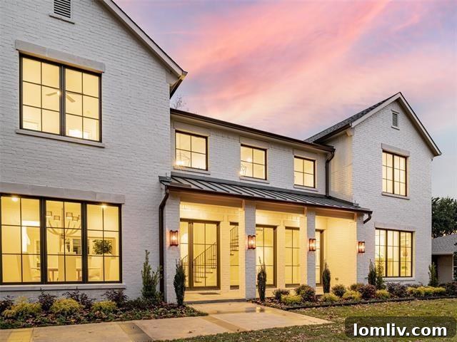 Elegant modern home exterior on Royal Crest Drive