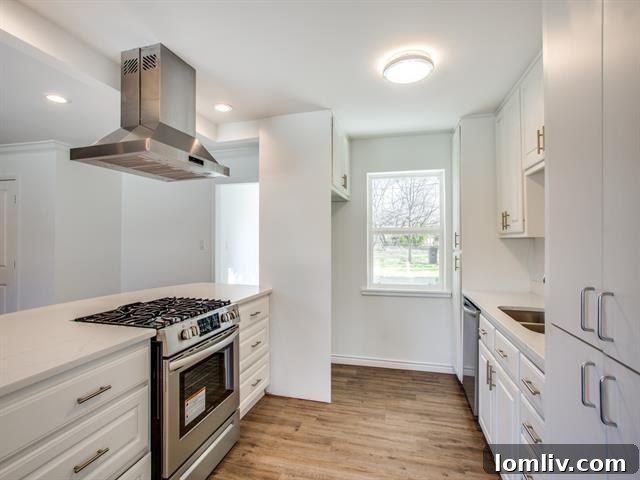 Modern renovated kitchen with new appliances and cabinetry