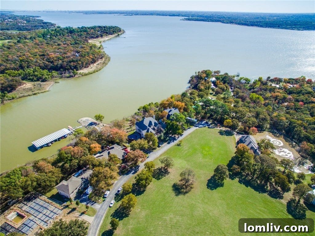 Scenic view of Lake Grapevine, a waterfront amenity in Flower Mound.