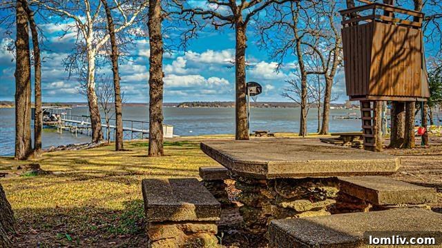 Another view of the historic CCC rock structures on the sprawling 9432 Heron Drive property.