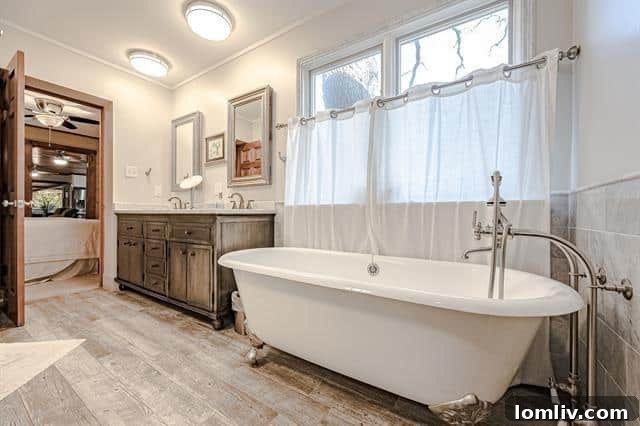 Cozy bedroom with vintage decor in the main house of 9432 Heron Drive.
