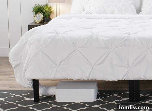 BedJet 3 Climate Comfort System attached to a bed