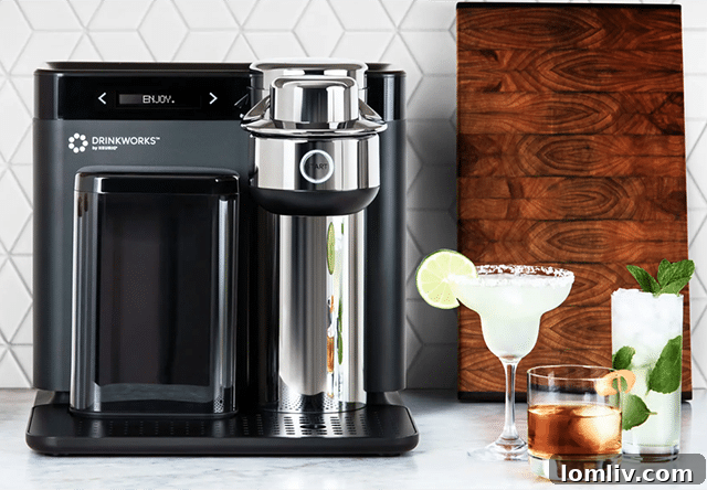 Drinkworks Home Bar by Keurig making a cocktail