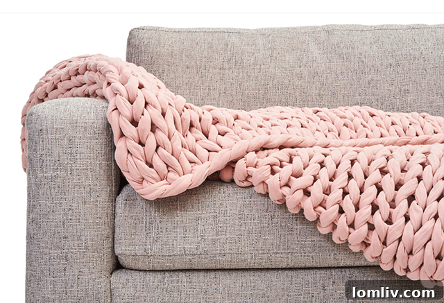 Bearaby Cotton Napper weighted blanket in a cozy setting