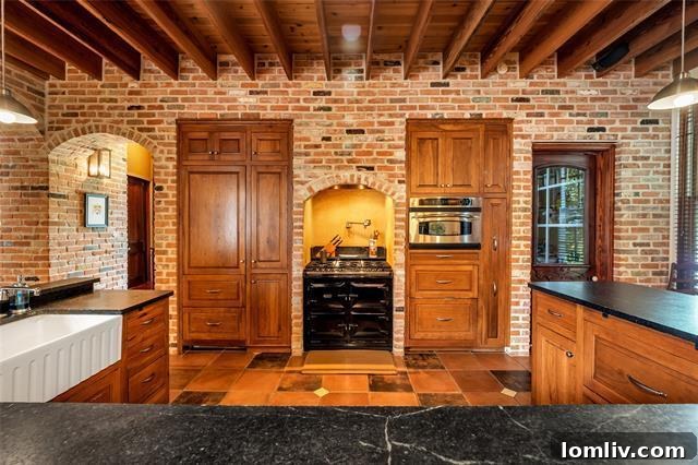 600-pound AGA Cast Iron Oven Stove in Gourmet Kitchen