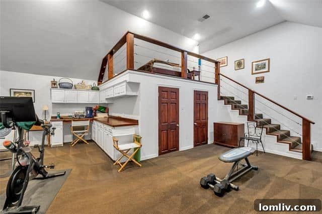 Versatile Upstairs Space for Office and Exercise