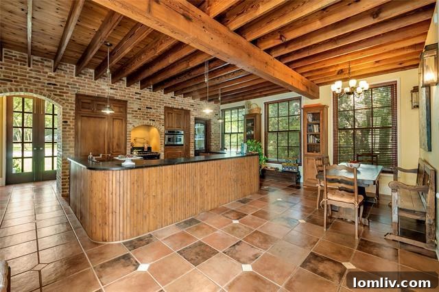 A. Hays Town Trademark Beamed Ceilings in Dallas Estate