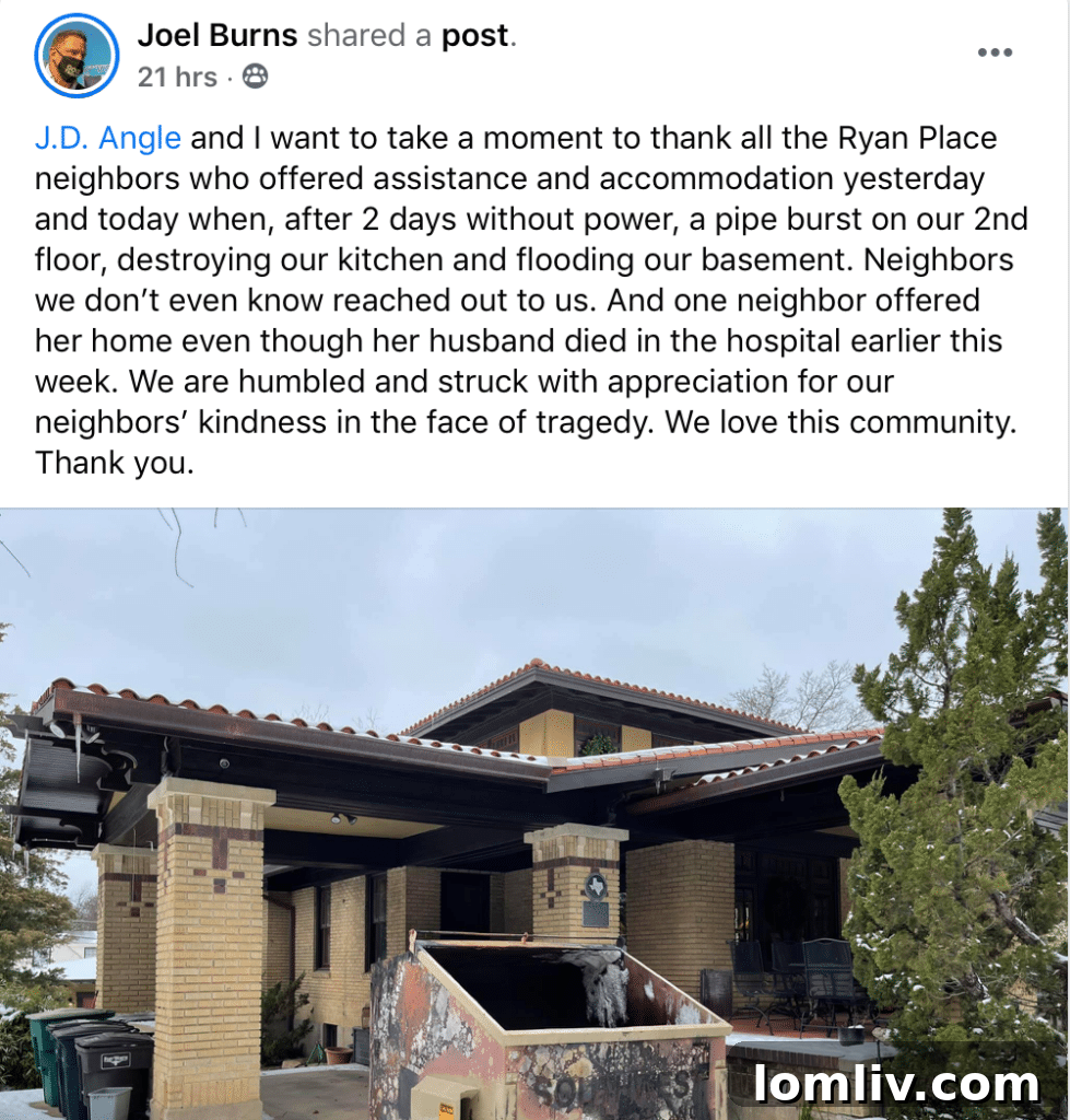 Amid Fort Worth's Storm Battle, Ryan Place Neighbors Become the First Line 6 Historic Joel Burns home water damage Ryan Place Fort Worth