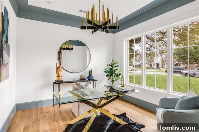 Luxurious Home Office with Elegant Built-ins