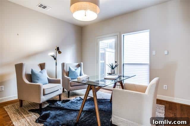 Stylish master bathroom with modern fixtures and spacious design