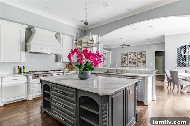 Interior living space with high ceilings and elegant fireplace in Preston Hollow