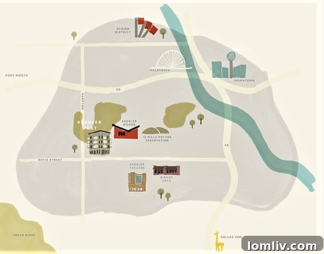 Interior view of a modern Kessler West townhome living space with high ceilings