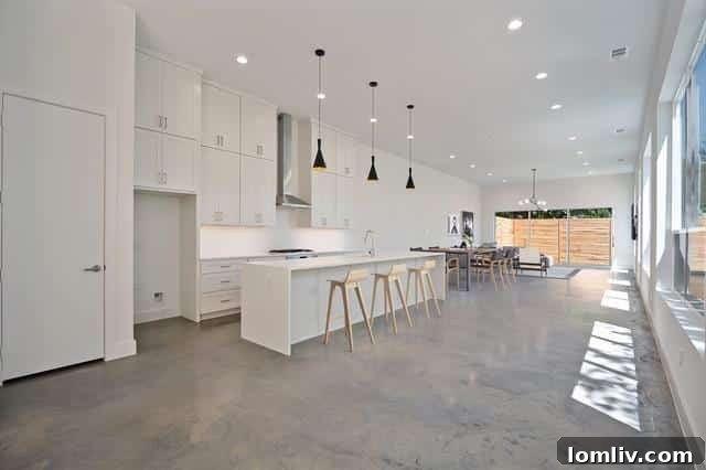 Exterior view of the contemporary new construction home in Lower Greenville