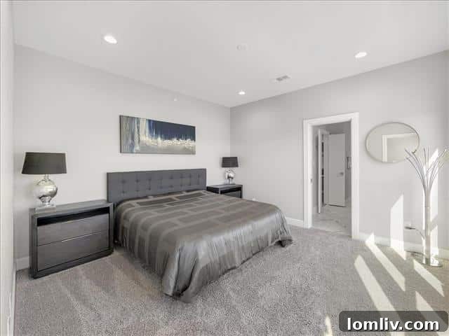 Luxurious master bedroom with ample space and abundant natural light, a true retreat.