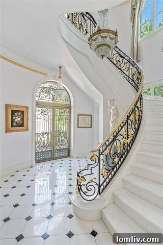 Elegant formal living room with classic French furnishings, ornate details, and a refined ambiance